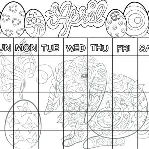 12 Page Printable Blank Calendar-to Colour In Digital - Etsy Canada