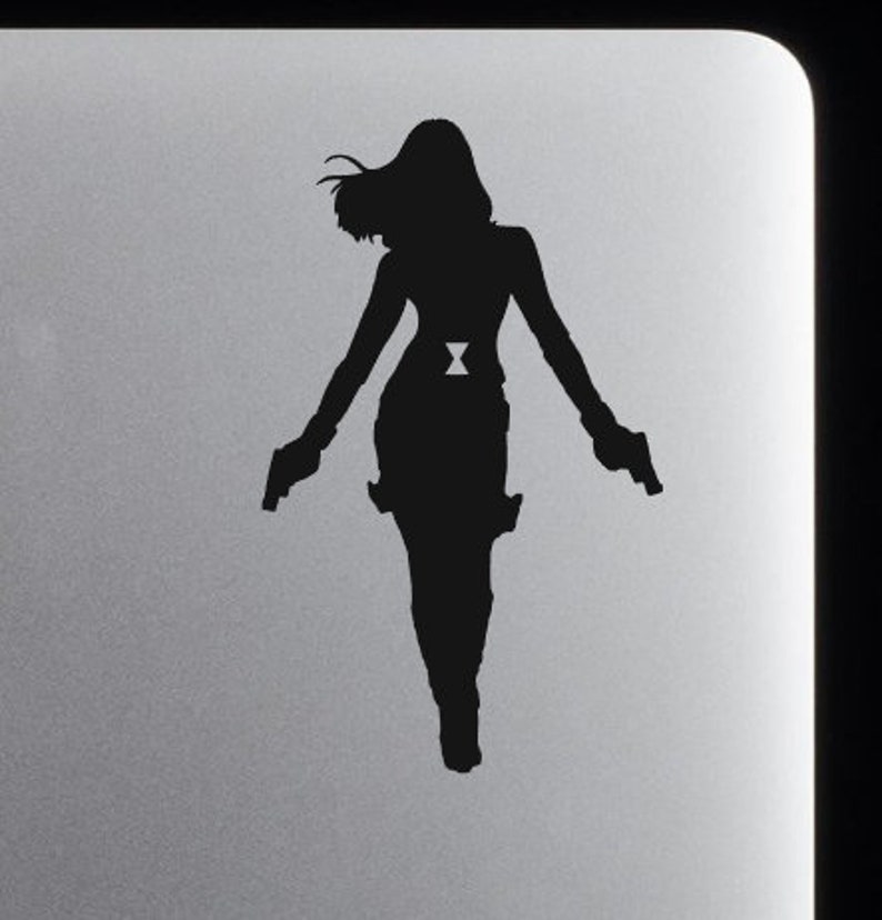 Black Widow Silhouette Vinyl Decalbumper Sticker Marvel Etsy