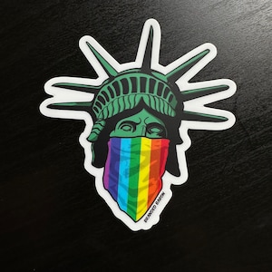Adesivo de bandana arco-íris da Estátua da Liberdade
