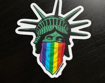 Statue of Liberty Rainbow bandana sticker