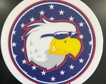 Eagle Sunglasses Circle Sticker