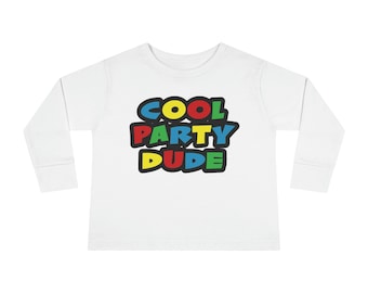 Cool Party Dude Toddler Long Sleeve Tee