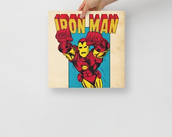 Pôster artístico vintage do Homem de Ferro