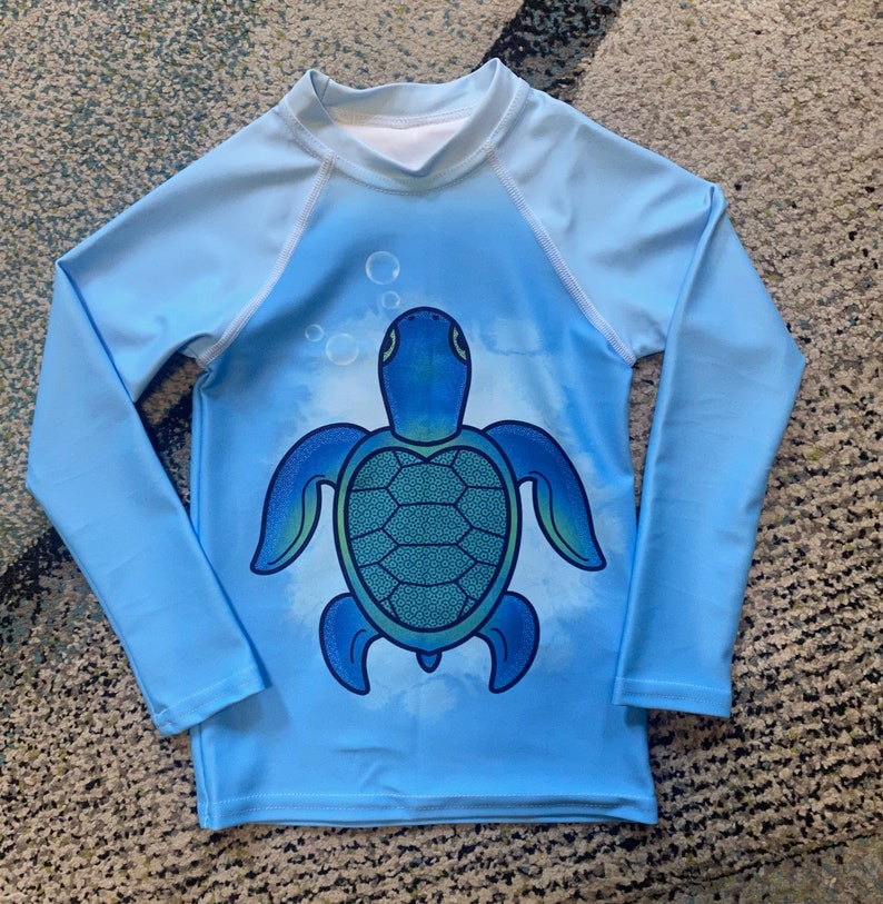 Turtle Rash Guard Sea Turtle Kids Rash Guard - Etsy
