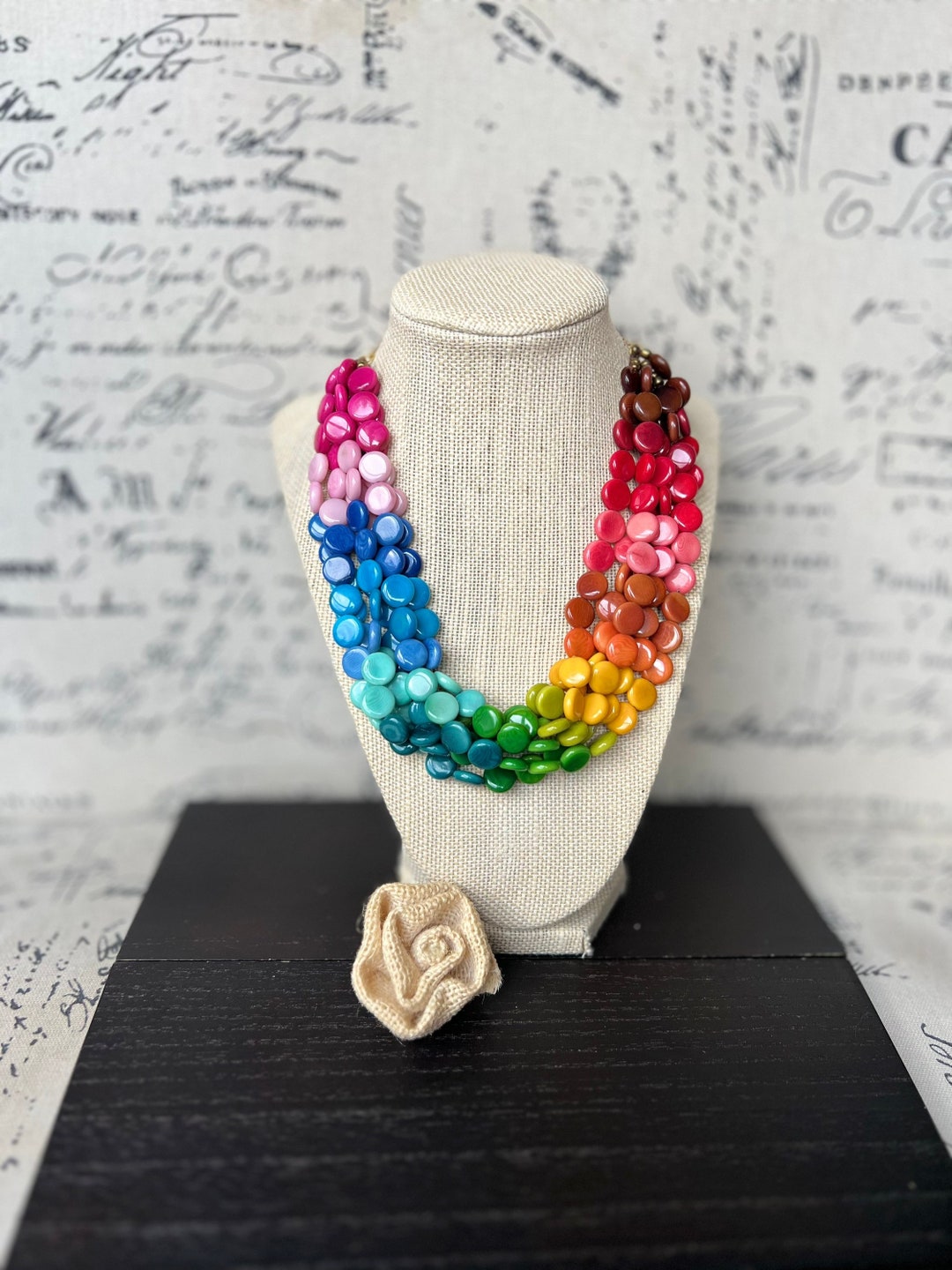 Chunky Rainbow Woven Necklace