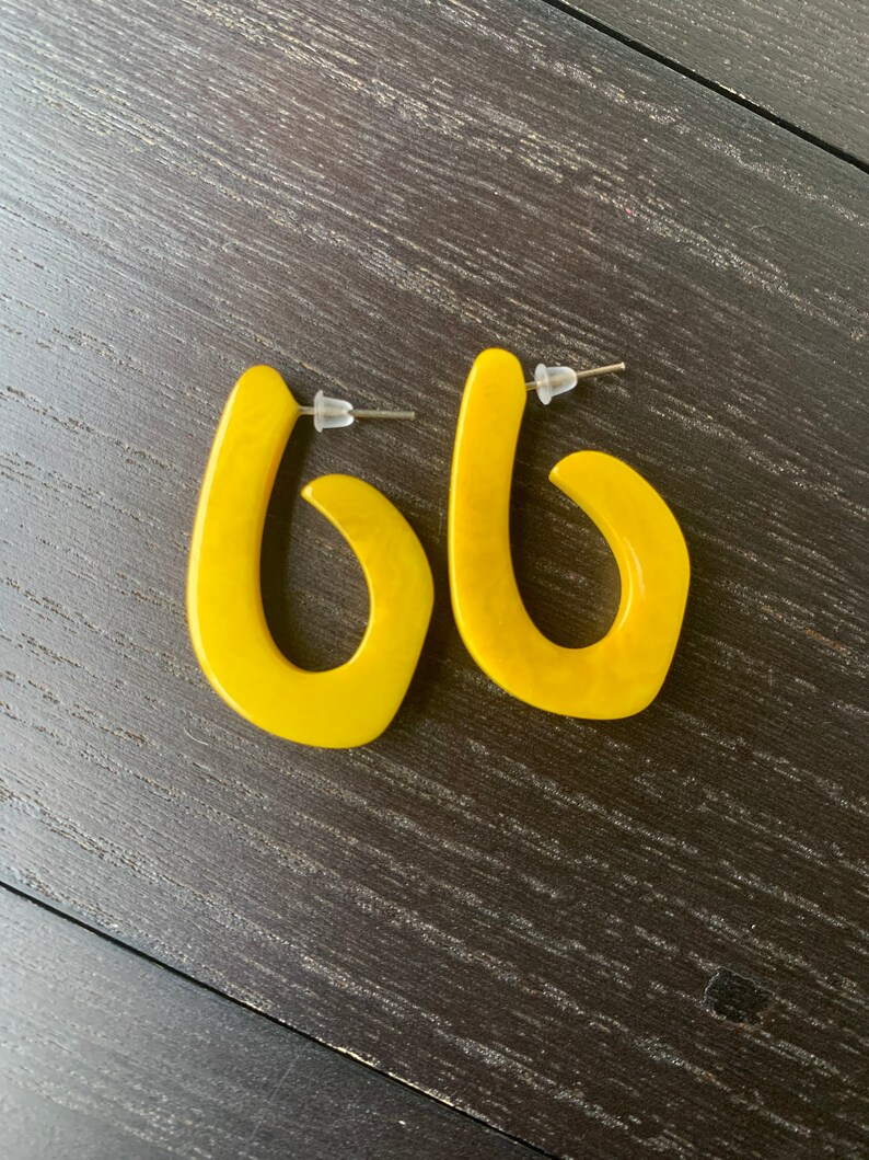 Yellow Statement Earrings Tagua Laser Cut Earrings Beach Etsy