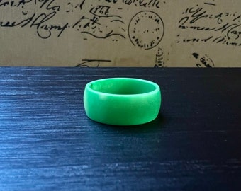 Green band ring Tagua jewelry Simple hand carved ring Beach fashion trends Thick ring Unisex for man woman Unisex Mothers day gifts