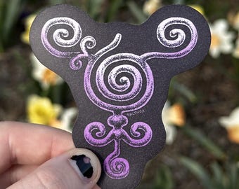 swirly transgender pride sticker | handmade LGBTQ