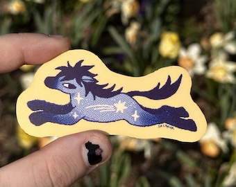 pixely pony sticker | handmade fantasy starry horse sticker