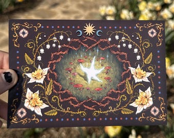 fairy circle mushroom magic mini print / postcard 4x6"