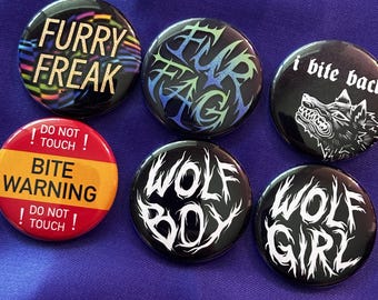 furry fandom queer 1.5" Pinback buttons
