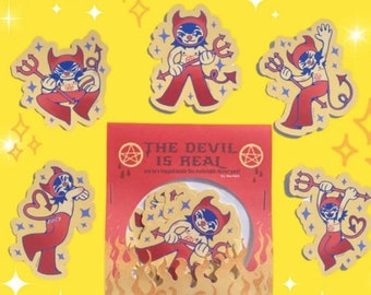 trans boy devil sticker pack!