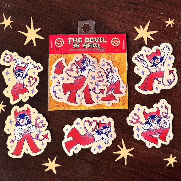 trans boy devil sticker pack!