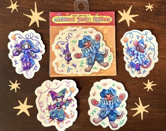 Medieval Jester Animal Stickers | Cute Critters Sticker Pack