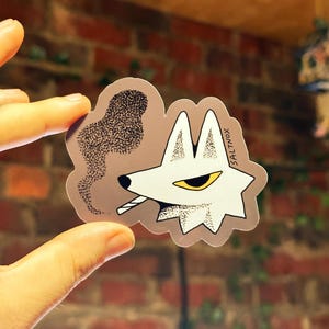 punk smoking wolf sticker | stoner pup