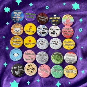 misc. silly meme buttons 1.5" || funny gifts