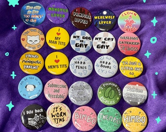 misc. silly meme buttons 1.5" || funny gifts