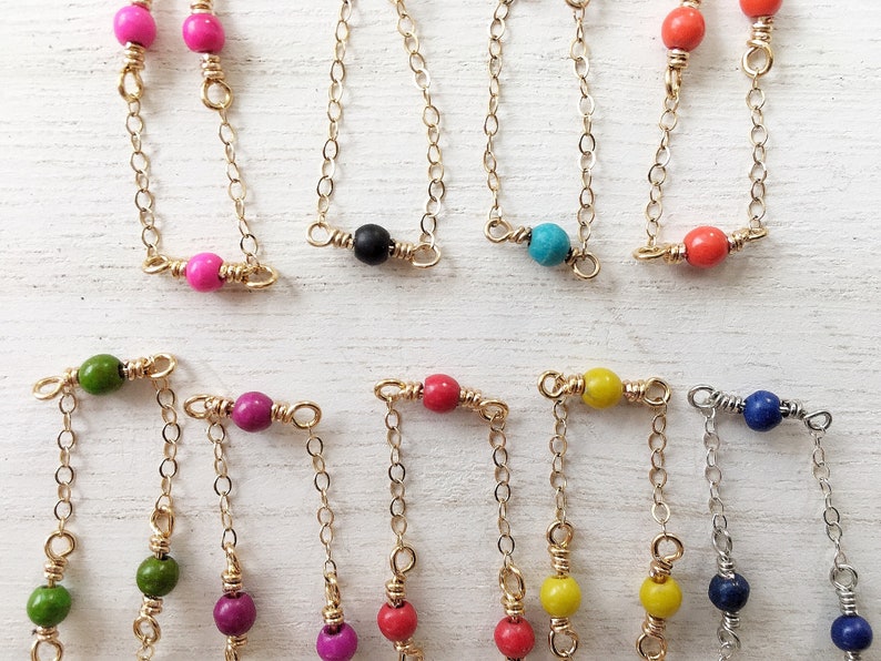 Dainty Beaded Choker Necklace Handmade Beaded Chain Gold | Etsy