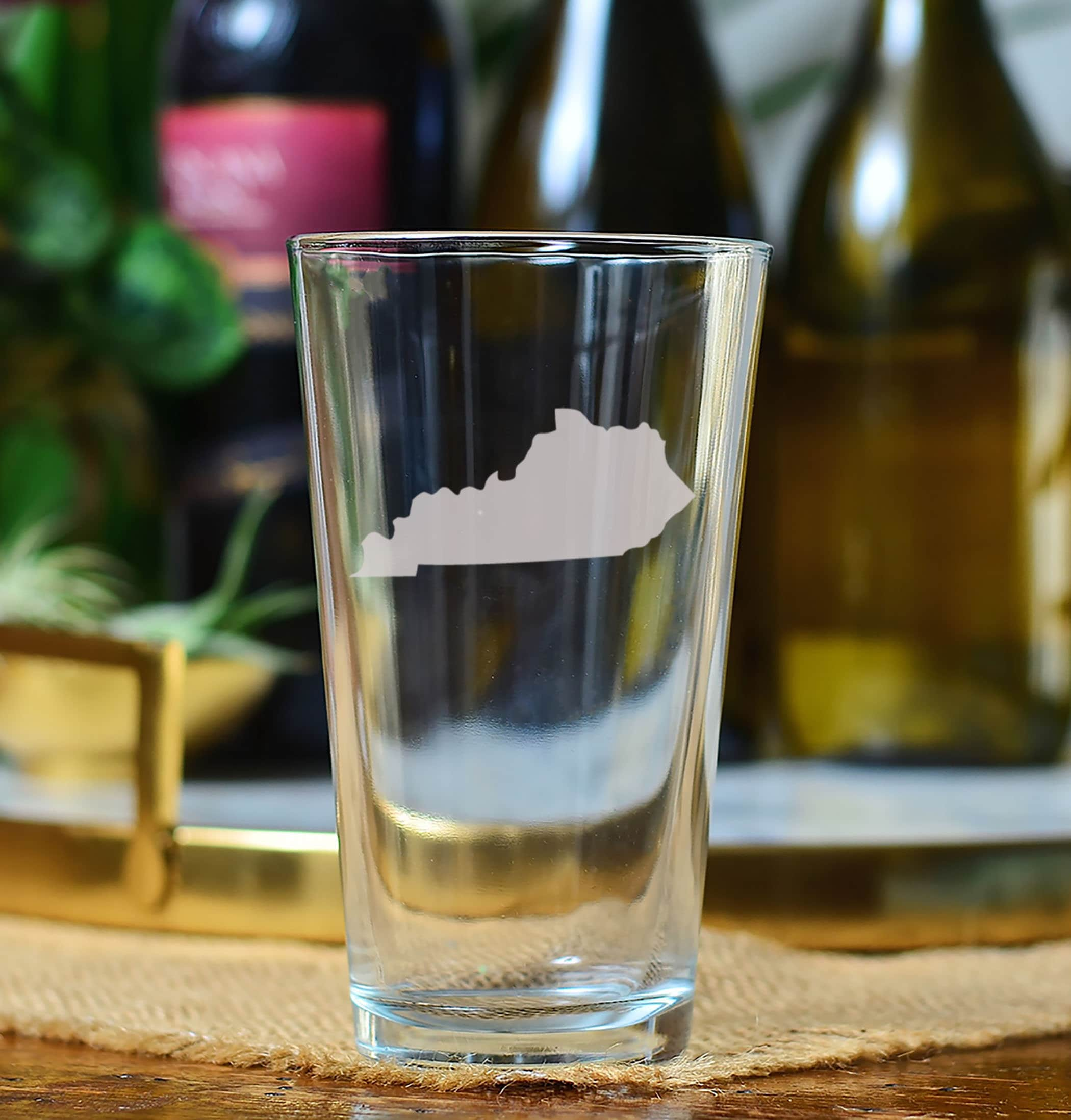 State of Kentucky Barware Wildcat Glass Etching University 