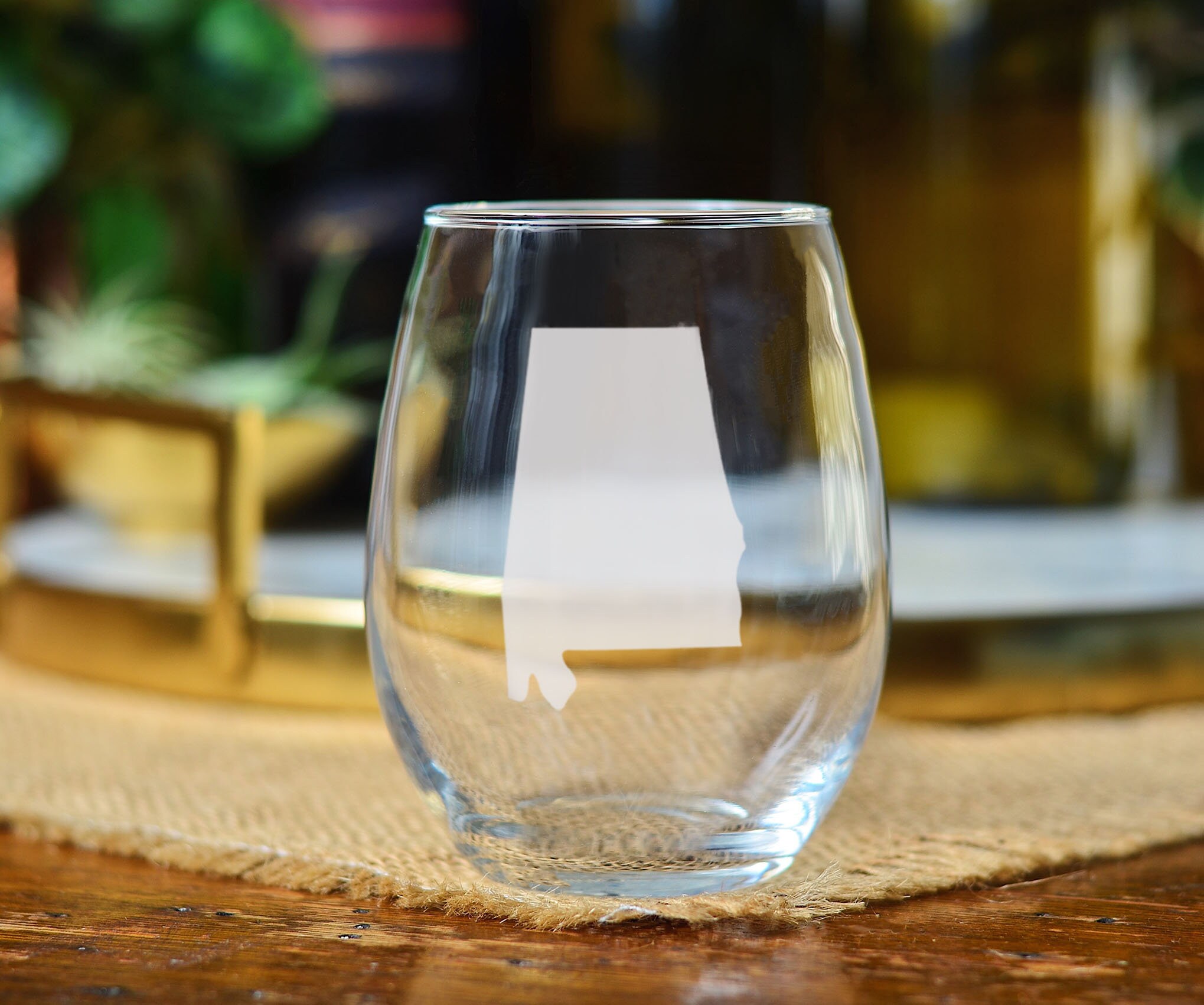 State of Alabama Glassware Montgomery Wine Birmingham, Mobile Troy