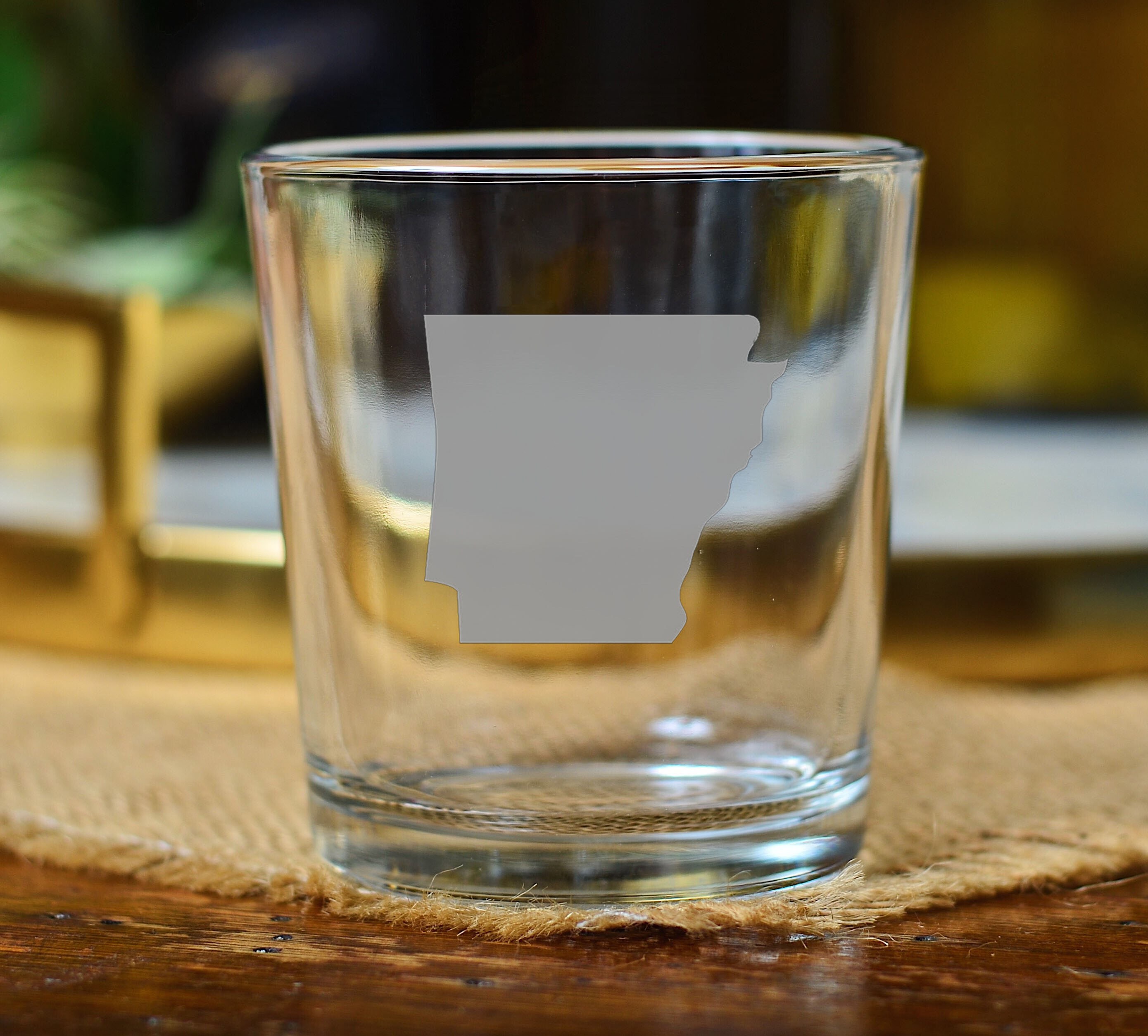 State of Arkansas Barware; Razorback Hog Glass Etching; University of ...