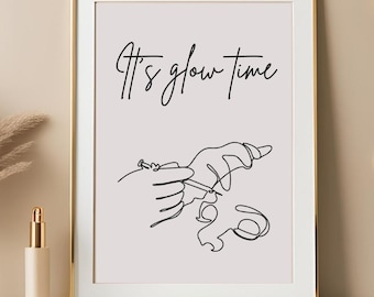 It&#39;s glow time | Botox wall art | Med spa decor | Dermal fillers | Botox technician poster | Beauty injector art | Cosmetology | Self care
