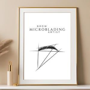 PMU eyebrow wall art, esthetician decor, beauty salon decor, esthetician & permanent makeup artist gift, microblading brow print, pmu decor