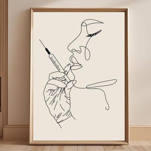 Botox and Filler Line Art: Minimalist Med Spa & Aesthetics Clinic Wall Decor (digital download)