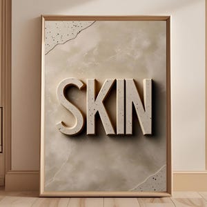 Esthetician Wall Art | Skin Embossed Typography Print | Dermatology Art | Med Spa & Tanning Salon Decor | Skincare Gift | Spa Room Decor