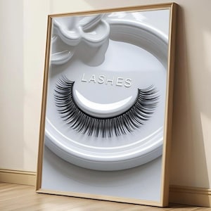 Printable Lash Room Decor | Lash Tech Gift | Lash Artist Wall Art | Beauty Salon Decor | Black and White Eyelash Print | Lash Salon Decor