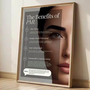 PMU Wall Art | Brow Studio Decor | Lash & Brow Artist Gift | Eyebrow Print | PMU Benefits Poster | Beauty Salon Wall Decor | Microblading
