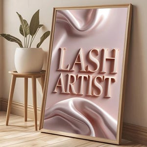 Lash Raumdekor | Kosmetikerin & Lash Künstlerin Wand Kunst | Poster Wimpern | Lash Tech Geschenk | LASH ARTIST Typografie Druck | Lash Studio Wandkunst