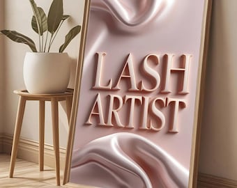 Lash Room Decor | Esthetician & Lash Artist Wall Art | Eyelash Poster | Lash Tech Gift | LASH ARTIST Typography Print | Lash Studio Wall Art