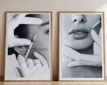 Set of 2 | Fillers and Botox Wall Art | Botulinum Toxin | Med Spa Decor | Aesthetic Injector Decor | Botox Technician Poster | Dermal Filler