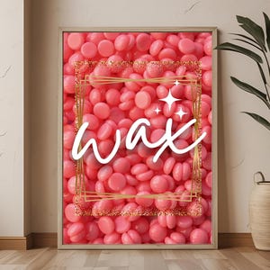 Wax Studio Wall Art | Pink Wax Beads Poster | Esthetician Wall Art | Waxing Room Decor | Spa & Beauty Salon Decor | Wax Specialist Print