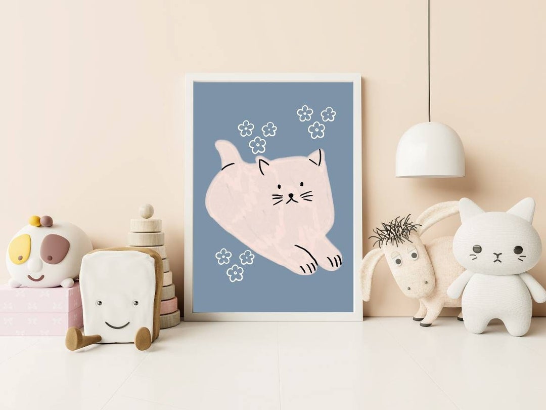 Kitten Wall Art, Girls Bedroom, Baby Nursery Decor, Cat Nursery Decor