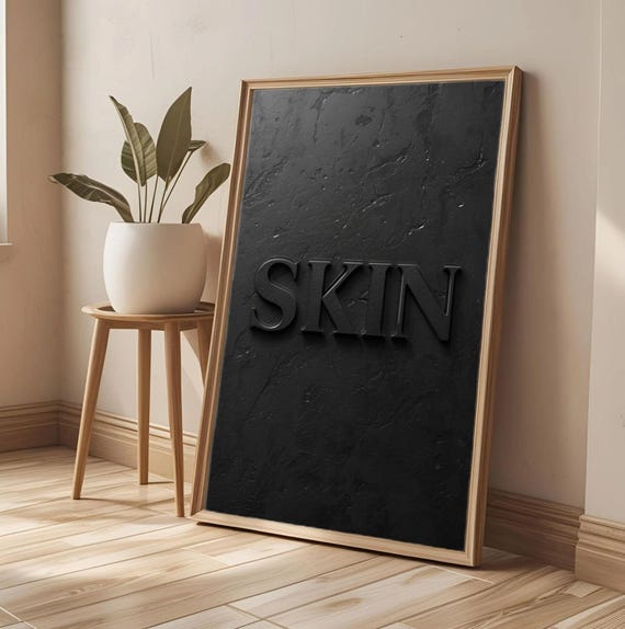 Esthetician Wall Art: Skin Embossed Typography Print for Med Spa & Dermatology Decor