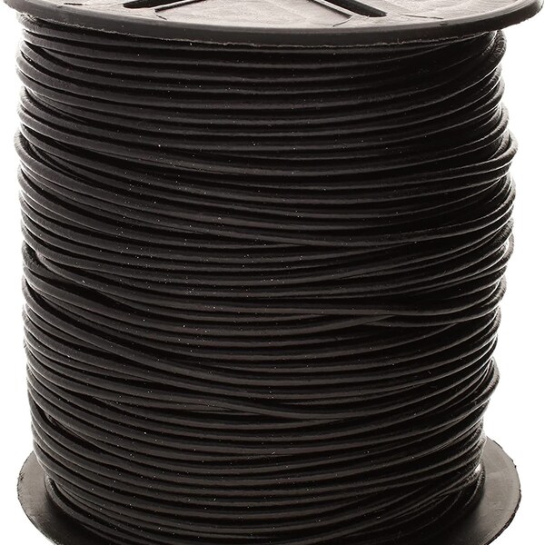 The Beadsmith Cordón de cuero – Negro – Bobina de 2 mm – 91,44 m – Tanga de cuero indio ideal para trenzar, abalorios, collares, cordones...