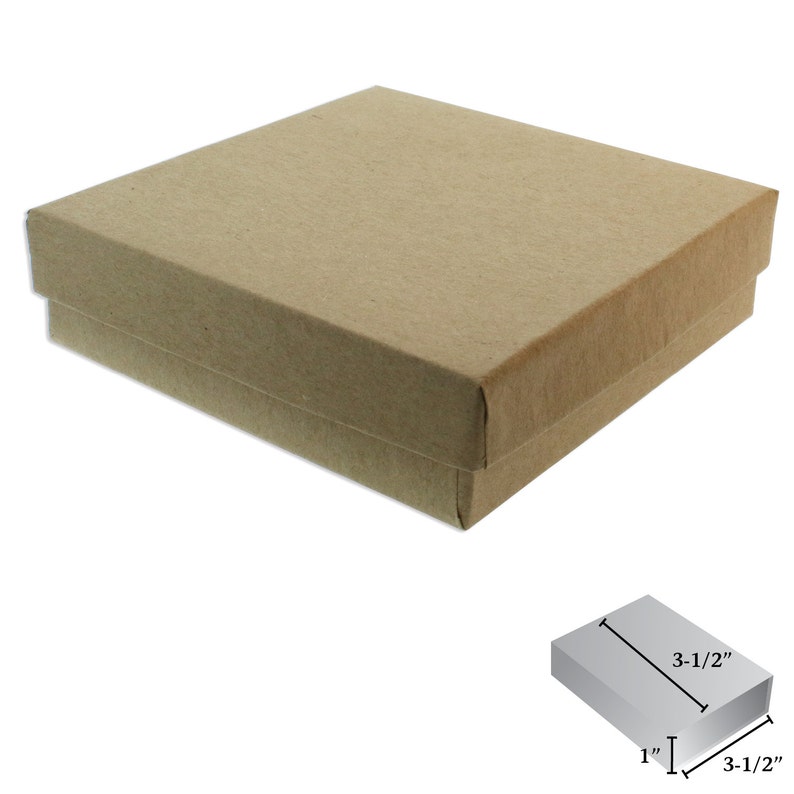 Square L S M 50 pack of different sizes Kraft Gift Boxes XS Necklace Long