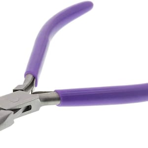 The Beadsmith Slim-Line Chain Nose Pliers – 4.5&quot; (115mm) with Smooth Jaws & Purple Handle, Precision Jewelry Making Tool