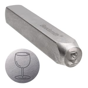 The Beadsmith Steel Design Stamps - Jewelry Stamping Tools, Wine Glass, 2.25 Inches w/ 6 mm Base