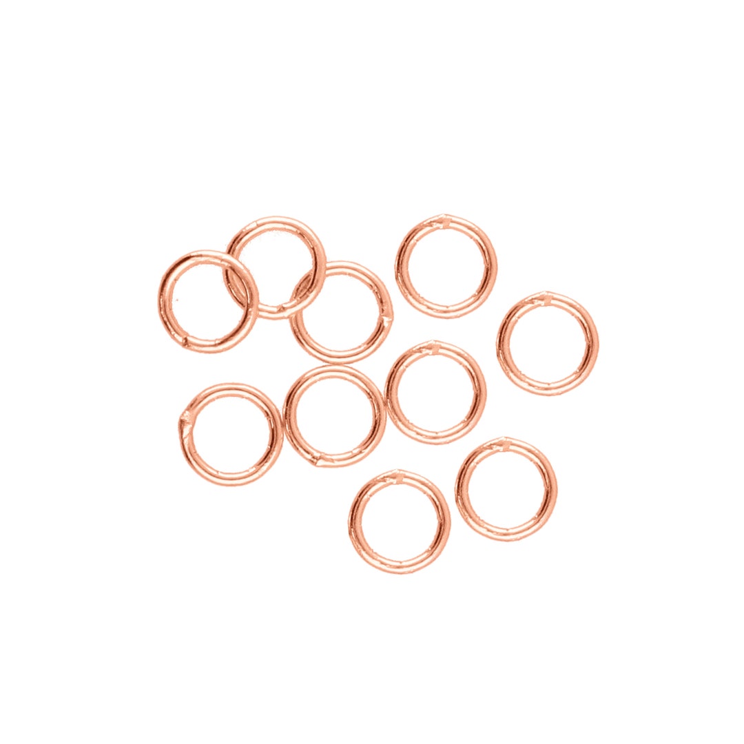 The Beadsmith Soldered Jump Rings 6mm, Rose Gold Plated, 19gauge