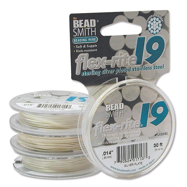 The Beadsmith Flex-Rite 19 Strand Nylon Coated, Stainless-Steel Beading Wire, Jewelry Making Suppy