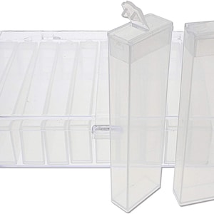The Beadsmith Personality Case - Clear Storage Organizing System 6.25 x 4 x 1.4 inches - Includes 12 flip top Boxes 1 x 3.75 inches each