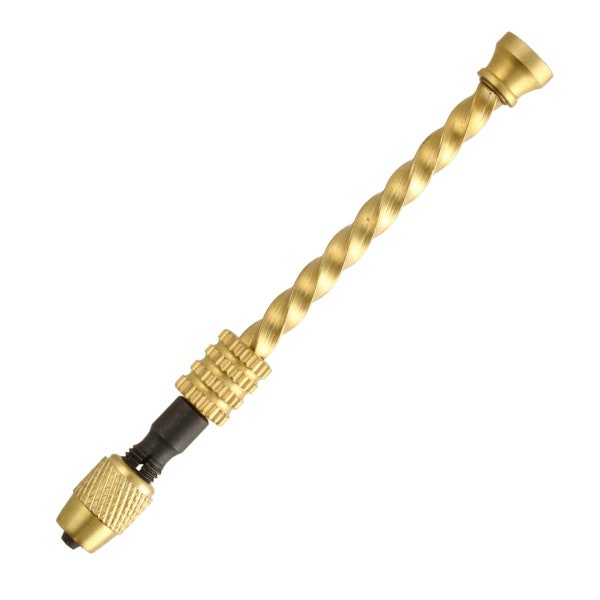 The Beadsmith Miniature Brass Drilling Tool – Spiral Hand Push Drill – Adjustable Chuck Accommodates Drill Sizes 57-80 (.34mm to 1.09mm)