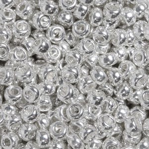 Bright Sterling Plated Miyuki Seed Beads 8/0