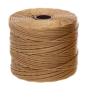 The Beadsmith S-Lon Bead Cord – .5 mm Twisted Nylon Cord for Stringing, Dark Tan Color, TEX210, 77 Yard Spool
