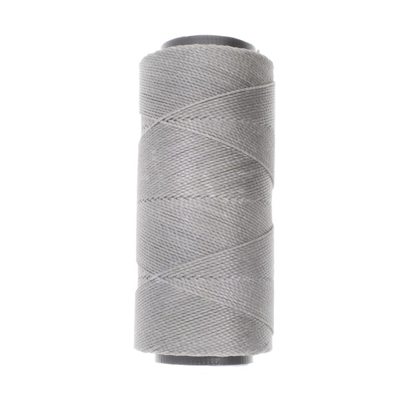 The Beadsmith Knot It Waxed Polyester Cord, 1mm Diameter, 144 Meter Spool (472 feet) (Light Grey)