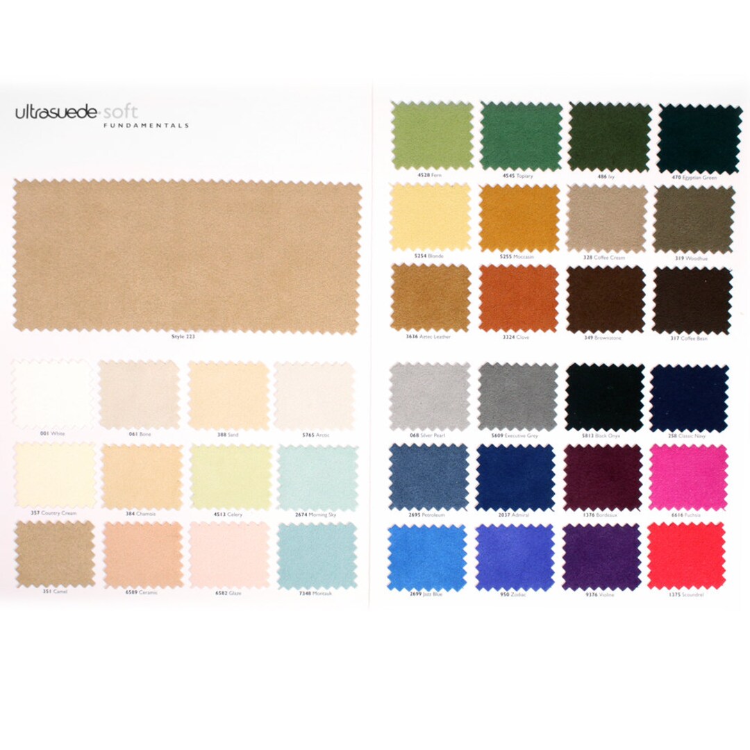 Authentic Ultrasueder Soft Color Chart - Etsy