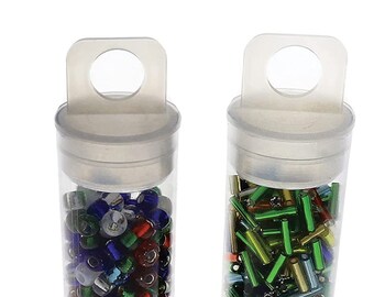 100 Pack 6-Inch Clear Plastic Storage Tubes With Caps - Bead & Craft Organization
